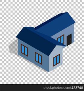 Blue house isometric icon 3d on a transparent background vector illustration. Blue house isometric icon