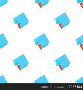 Blue house pattern seamless background texture repeat wallpaper geometric vector. Blue house pattern seamless vector