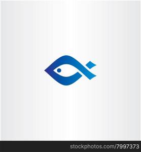 blue icon fish logo vector emblem