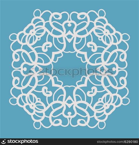 Blue Indian ornament in outlines