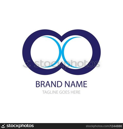blue infinity icon logo vector