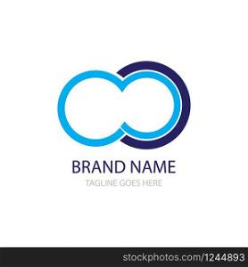 blue infinity icon logo vector