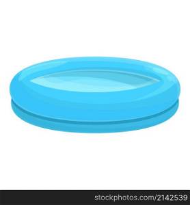 Blue inflatable pool icon cartoon vector. Float swim. Water air. Blue inflatable pool icon cartoon vector. Float swim