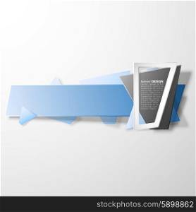 Blue Infographic banner, modern abstract banner design for infographics, business design and website template, origami styled vector illustration.