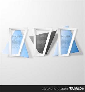 Blue infographic banners, modern abstract banner design for infographics, business design and website templates, origami styled vector illustration.