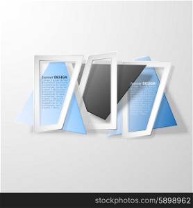 Blue infographic banners, modern abstract banner design for infographics, business design and website templates, origami styled vector illustration.