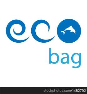 blue inscription for a eco bag