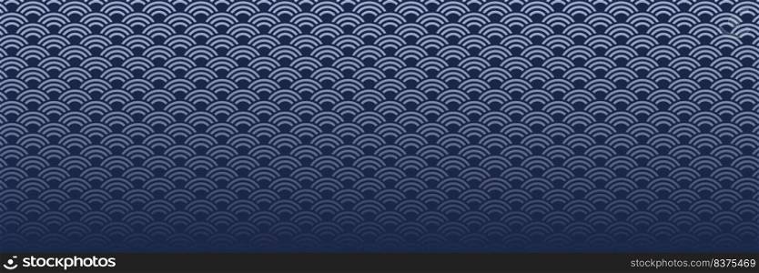 Blue japanese seamless pattern, oriental background. Vector illustration