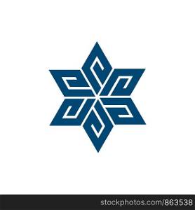 Blue Jewish Star Logo Template Illustration Design. Vector EPS 10.