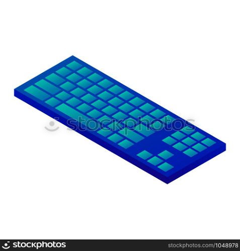Blue keyboard icon. Isometric of blue keyboard vector icon for web design isolated on white background. Blue keyboard icon, isometric style