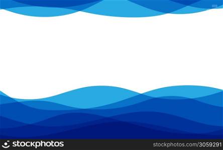 Blue layer ocean wave flowing curve vector abstract background illustration