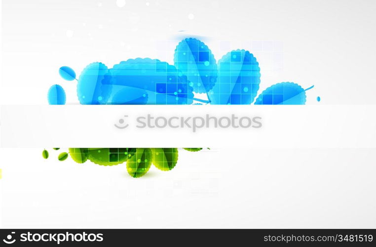 Blue leaf design elements