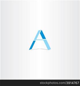 blue letter a geometric logo design emblem