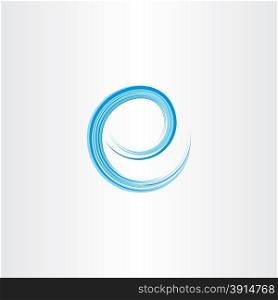 blue letter e water wave icon logo wavy