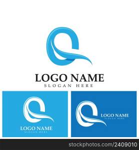 blue letter q logo template vector