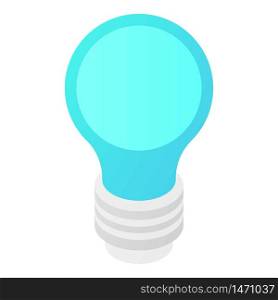 Blue light bulb icon. Isometric of blue light bulb vector icon for web design isolated on white background. Blue light bulb icon, isometric style