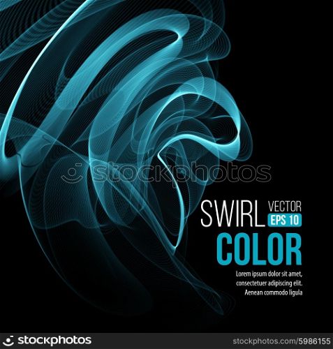 Blue light wave swirl background. Vector illustration. Blue light wave swirl background. Vector illustration EPS10