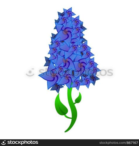 Blue lilac icon. Cartoon of blue lilac vector icon for web design isolated on white background. Blue lilac icon, cartoon style