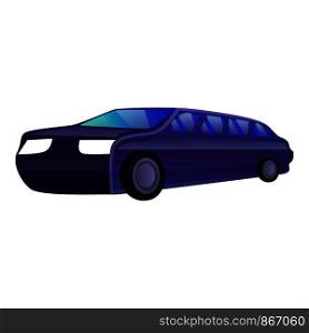 Blue limousine icon. Cartoon of blue limousine vector icon for web design isolated on white background. Blue limousine icon, cartoon style