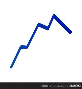 Blue line graph icon. Isometric of blue line graph vector icon for web design isolated on white background. Blue line graph icon, isometric style