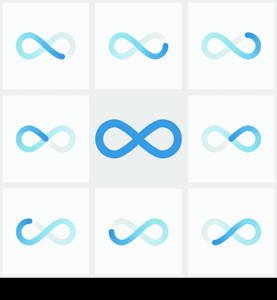 blue line infinity shape loading animation (preloader) - for web design, user interface (UI), infographic and mobile application (apps)