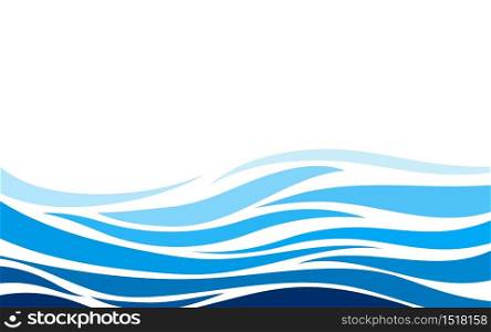 Blue lines layer wave concept design vector abstract background flat style