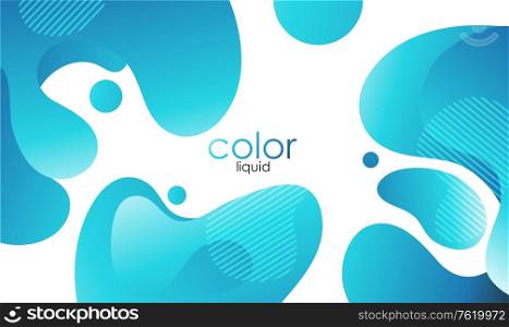 Blue liquid organic shape. Moving colorful abstract background. Dynamic Effect. Vector Illustration. Design Template for poster and cover.. Moving colorful abstract background. Dynamic Effect. Vector Illustration. Design Template.