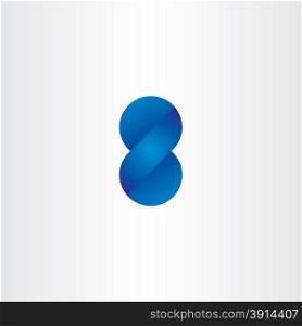 blue logo 3d effect number eight symbol