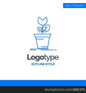 Blue Logo design for adventure, game, mario, obstacle, plant. Business Concept Brand Name Design and Place for Tagline. Creative Company Logo Template. Blue and Gray Color logo design 100% Editable Template.