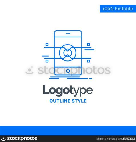 Blue Logo design for Api, interface, mobile, phone, smartphone. Business Concept Brand Name Design and Place for Tagline. Creative Company Logo Template. Blue and Gray Color logo design 100% Editable Template.