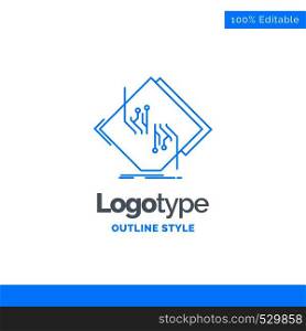 Blue Logo design for Board, chip, circuit, network, electronic. Business Concept Brand Name Design and Place for Tagline. Creative Company Logo Template. Blue and Gray Color logo design 100% Editable Template.