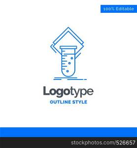 Blue Logo design for Chemistry, lab, study, test, testing. Business Concept Brand Name Design and Place for Tagline. Creative Company Logo Template. Blue and Gray Color logo design 100% Editable Template.
