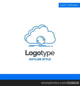 Blue Logo design for cloud, syncing, sync, data, synchronization. Business Concept Brand Name Design and Place for Tagline. Creative Company Logo Template. Blue and Gray Color logo design 100% Editable Template.