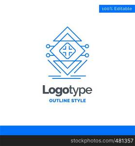 Blue Logo design for Computing, data, infrastructure, science, structure. Business Concept Brand Name Design and Place for Tagline. Creative Company Logo Template. Blue and Gray Color logo design 100% Editable Template.