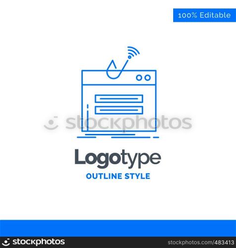 Blue Logo design for fraud, internet, login, password, theft. Business Concept Brand Name Design and Place for Tagline. Creative Company Logo Template. Blue and Gray Color logo design 100% Editable Template.