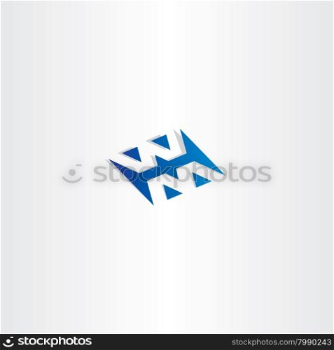 blue logo logotype letter w and m icon
