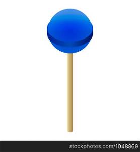 Blue lollipop icon. Isometric of blue lollipop vector icon for web design isolated on white background. Blue lollipop icon, isometric style