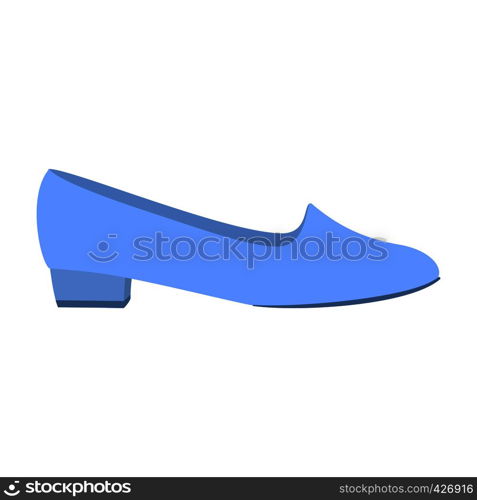 Blue low shoe icon. Flat illustration of blue low shoe vector icon for web design. Blue low shoe icon, flat style