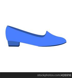 Blue low shoe icon. Flat illustration of blue low shoe vector icon for web design. Blue low shoe icon, flat style
