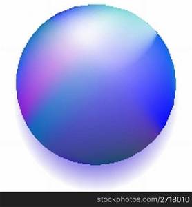 blue magic ball against white background, abstract vector art illustration