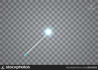 Blue Magic wand. Vector illustration. Isolated on transparent background. Blue Magic wand. Vector illustration. Isolated on transparent background.
