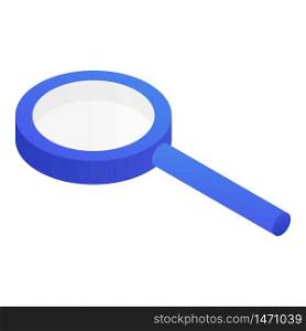 Blue magnifier icon. Isometric of blue magnifier vector icon for web design isolated on white background. Blue magnifier icon, isometric style