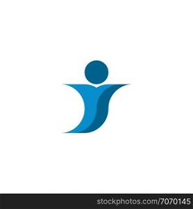 blue man icon letter y logo design element