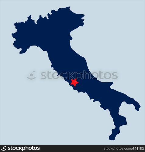 Blue map of Italy for your design, concept Illustration. High detailed map of Italy isolated on pastel background. For web site design map logo, app, ui, travel.
