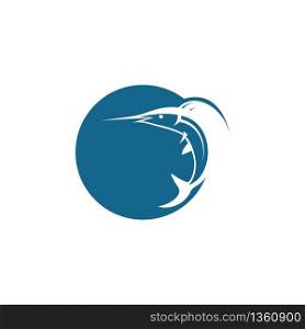 blue marlin fish icon logo illustration vector