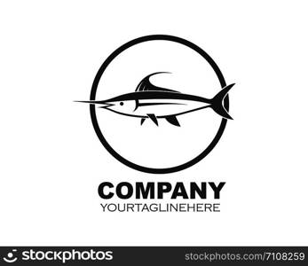 blue marlin fish icon logo illustration vector