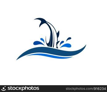 blue marlin fish icon logo illustration vector