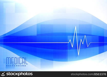 blue medical and healthcare background with heartbeat line