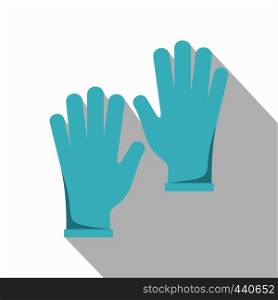 Blue medical gloves icon. Flat illustration of blue medical gloves vector icon for web on white background. Blue medical gloves icon, flat style