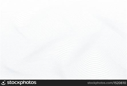 Blue minimal thin ocean wave curve abstract vector white background illustration.